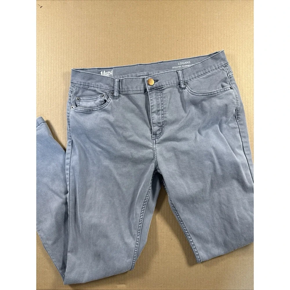 Mugsy Logans Jeans Mens Size 38x36 Stretch Denim FLX8NBG Pants Straight Leg Gray